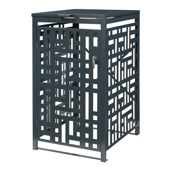 Cache-poubelle Bernalda pour 1 poubelle de 240 L acier galvanisé anthracite casa.pro