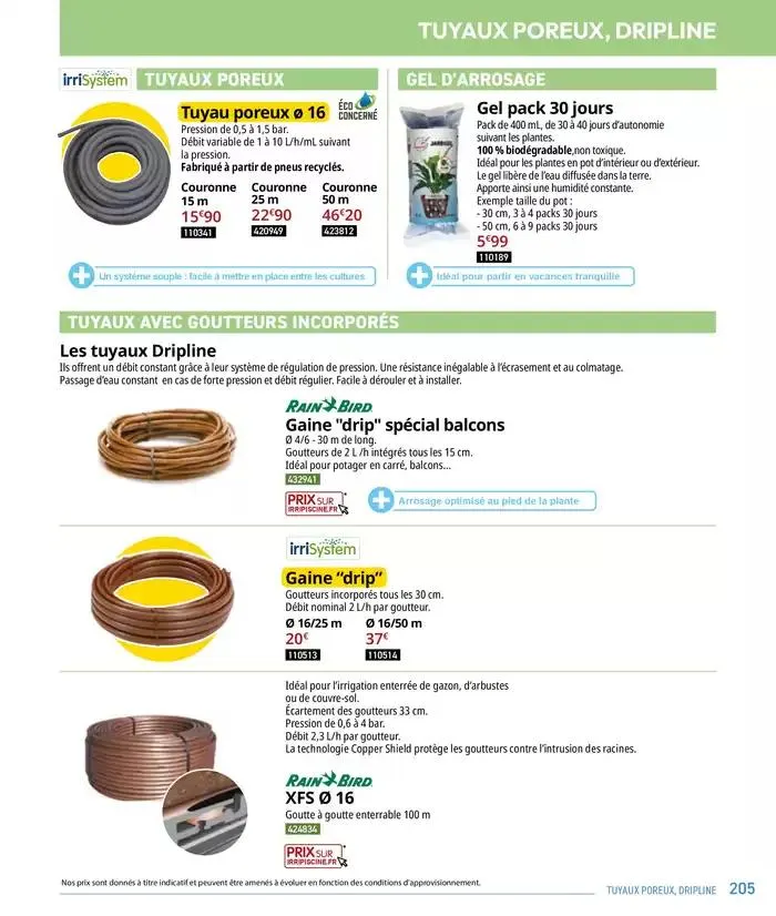 Les plaisir de l'eau Piscine,Spa,Arrosage du 10 mars au 31 décembre 2025 - Catalogue page 205