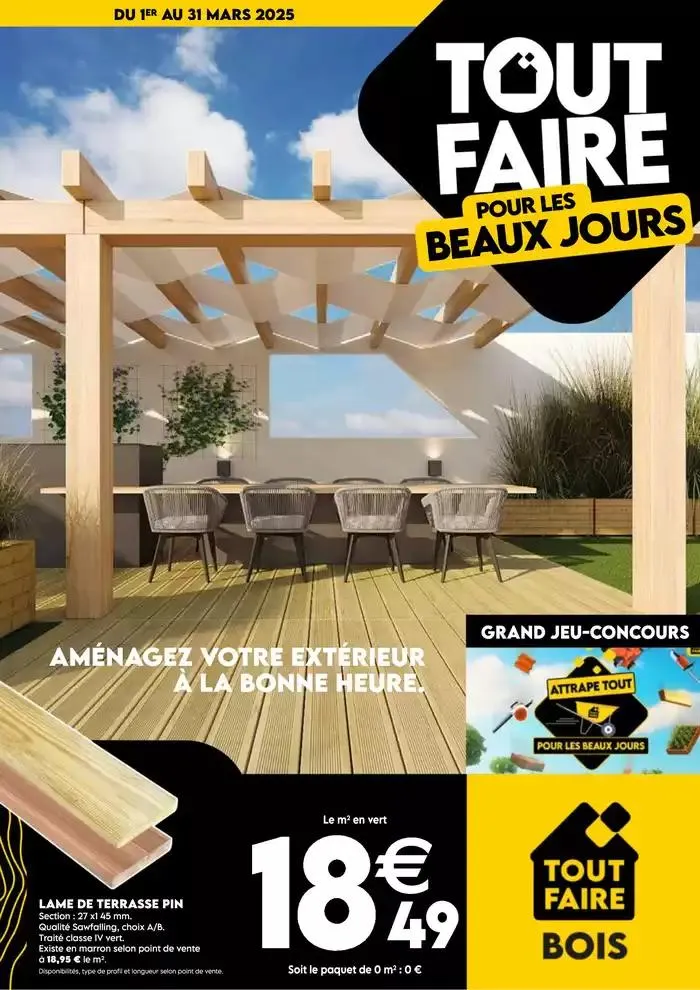 TOUT POUR LES BEAUX JOURS BOIS BESNIER Mars 2025 du 3 mars au 31 mars 2025 - Catalogue page 1