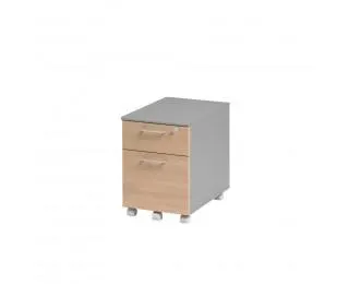 Caisson mobile 2 tiroirs L42 cm - JAZZ + -Hêtre/gris clair
