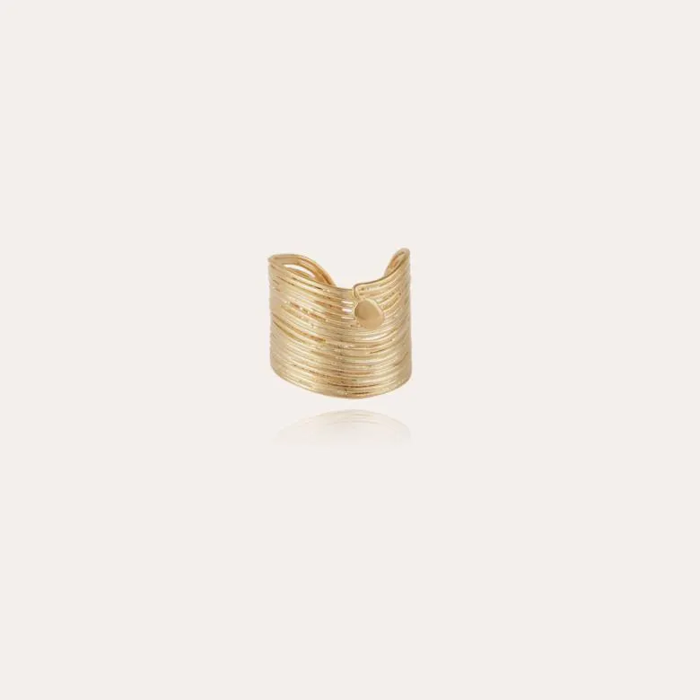 Wave men ring gold