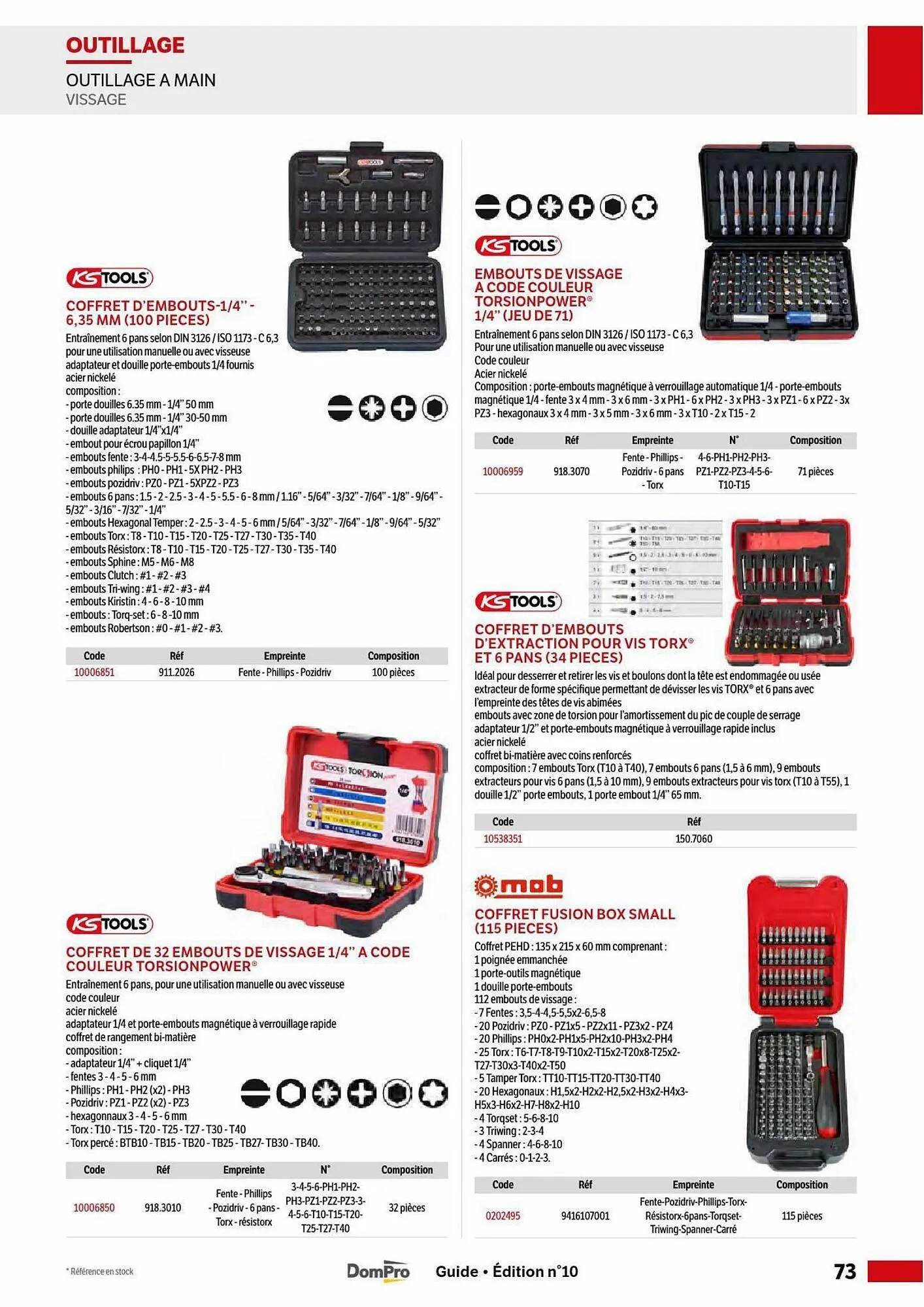 Catalogue DomPro du 5 mai au 30 août 2025 - Catalogue page 73