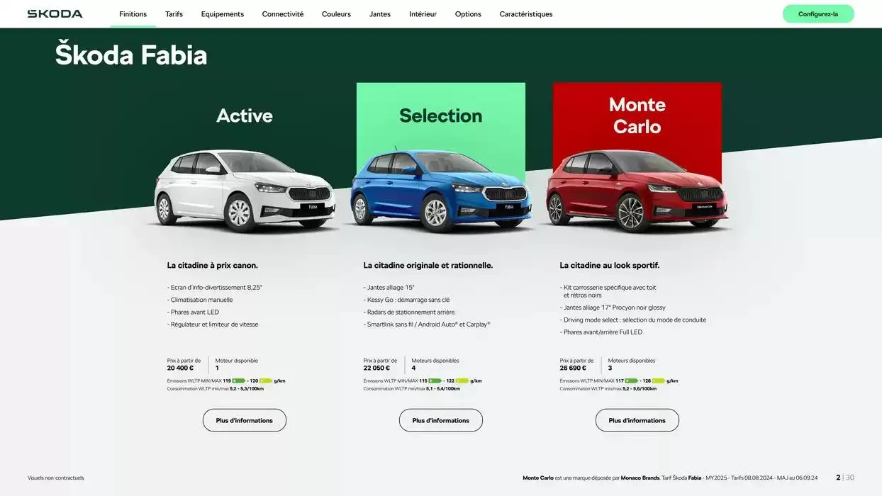 Fabia Selection 1.0 TSI 95ch BVM du 9 octobre au 30 juin 2025 - Catalogue page 2