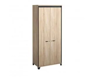 Armoire 2 portes Mambo - GAUTIER - Chêne Sonoma/Noir