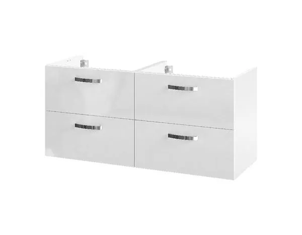 Meuble sous vasque double à suspendre blanc "Aruna" L. 120 x H. 55 x P.45 cm