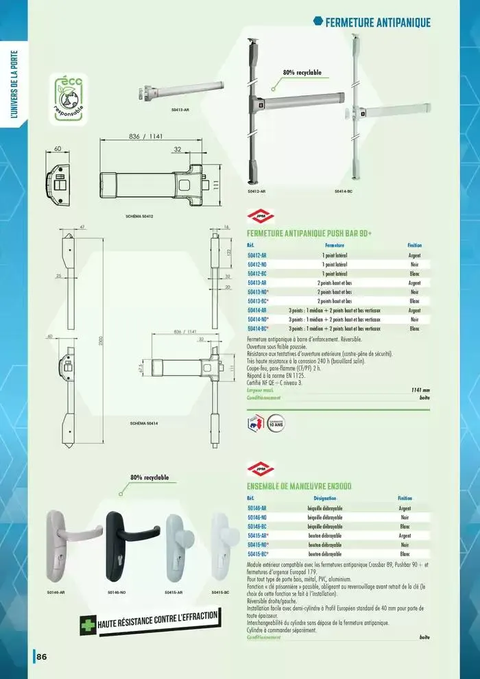 Guide Quincaillerie Serrurerie 2025 - 2026 du 1 avril au 1 avril 2026 - Catalogue page 88