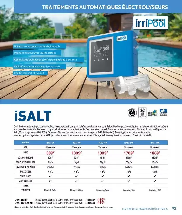 Les plaisir de l'eau Piscine,Spa,Arrosage du 10 mars au 31 décembre 2025 - Catalogue page 93