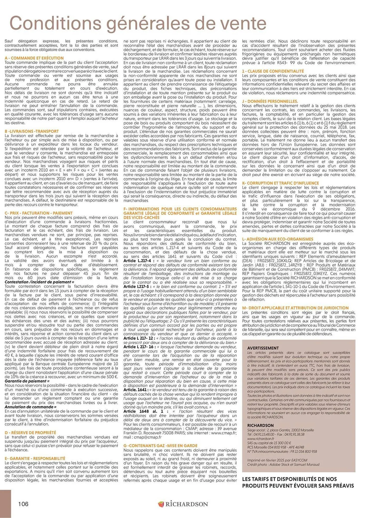 Catalogue Richardson du 11 avril au 31 décembre 2025 - Catalogue page 106