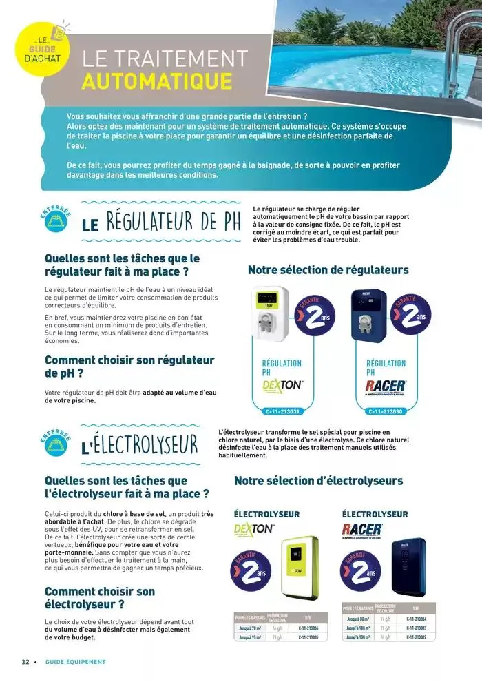 LE GUIDE ÉQUIPER SA PISCINE du 22 avril au 31 août 2025 - Catalogue page 32