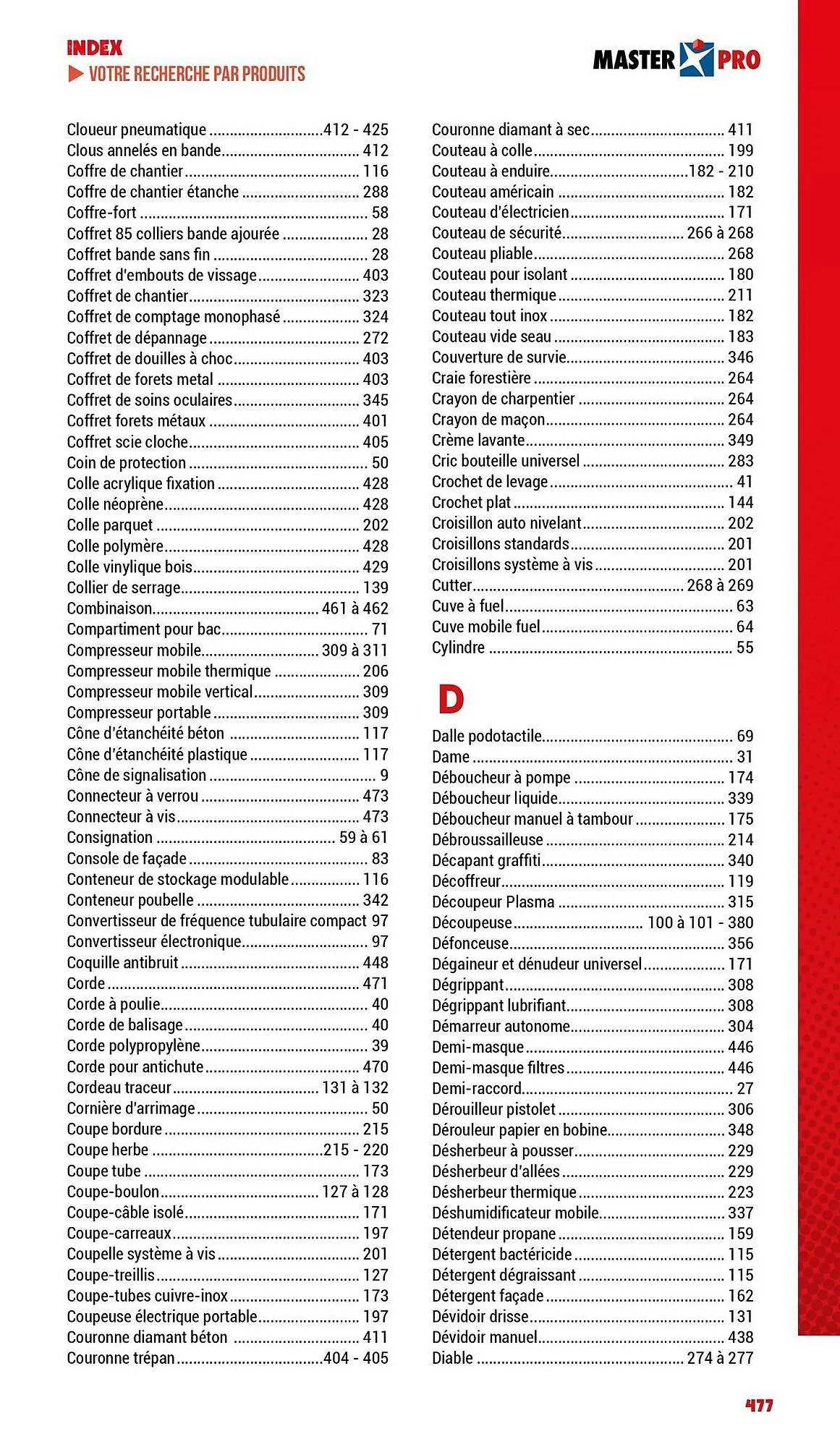 Catalogue Master Pro du 3 janvier au 31 décembre 2025 - Catalogue page 479