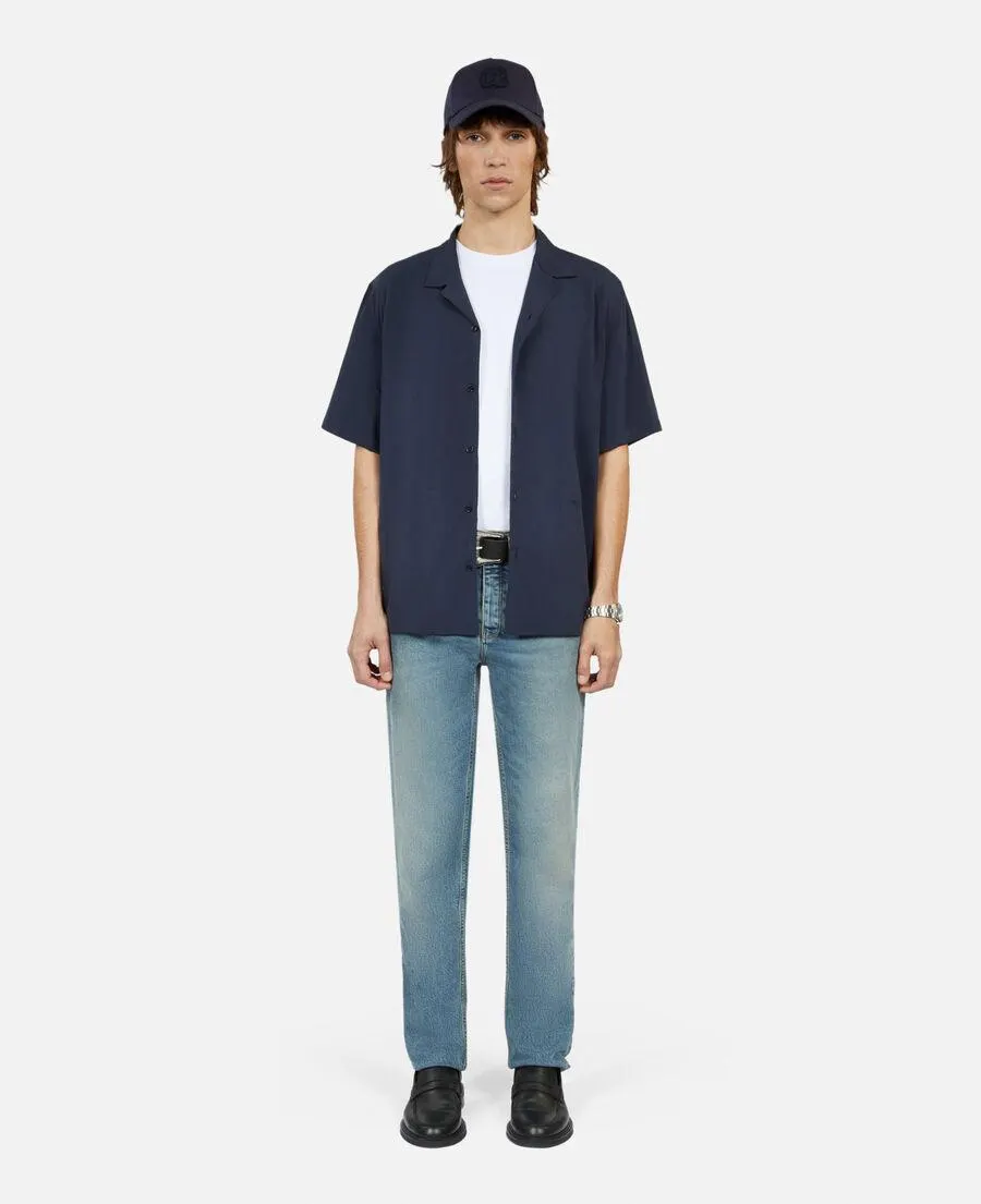 Chemise manches courtes bleu marine