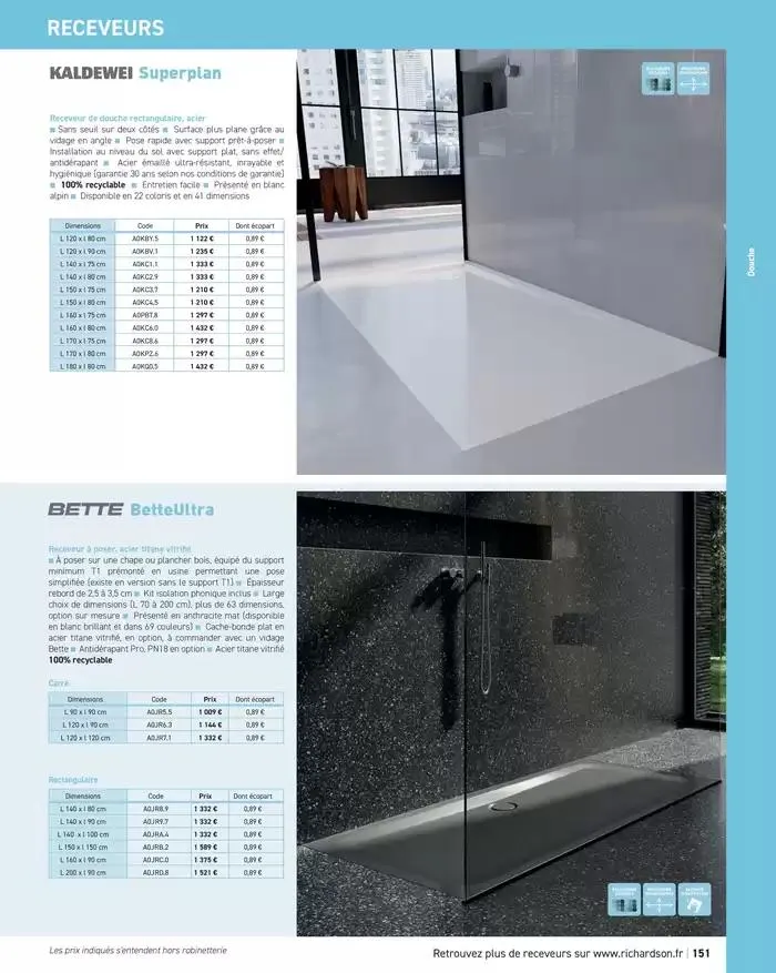 SALLE DE DE BAINS ET CARRELAGE 2025 du 11 avril au 31 décembre 2025 - Catalogue page 153