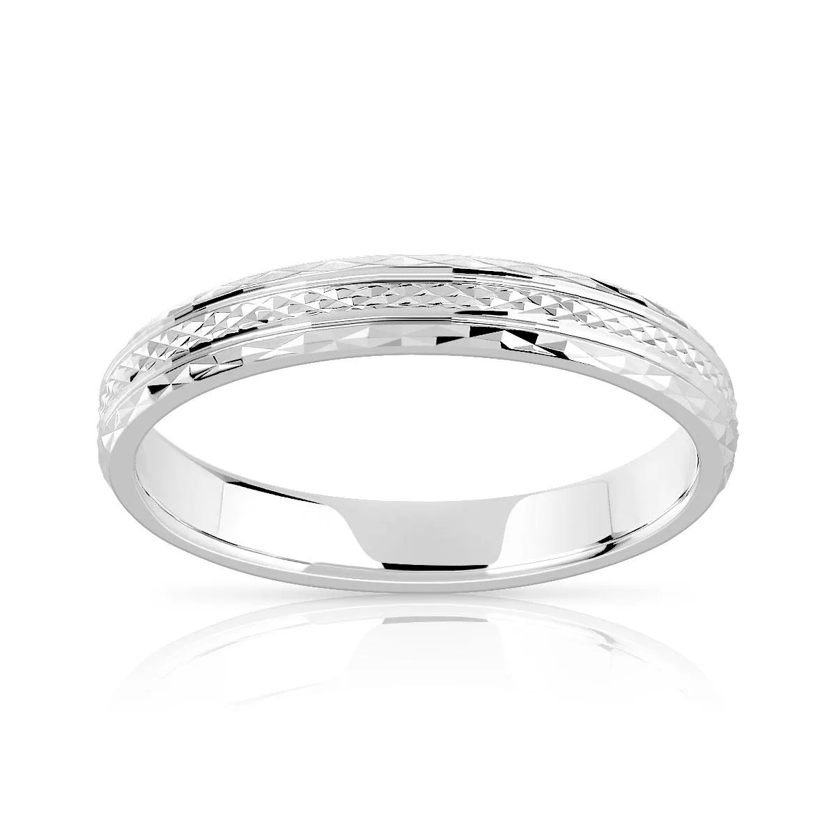 Alliance argent 925 diamanté 3 mm
