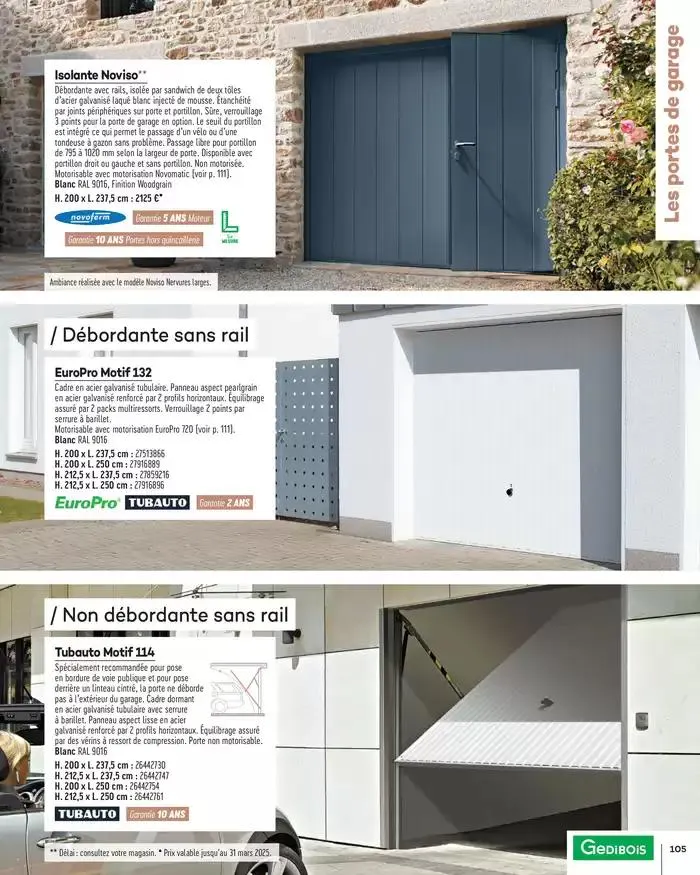Menuiserie Extérieures 2025 du 1 janvier au 31 décembre 2025 - Catalogue page 105