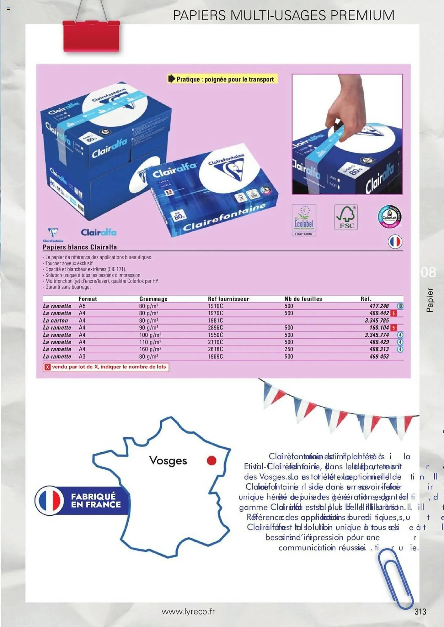 Catalogue Lyreco du 15 mai au 31 décembre 2023 - Catalogue page 313