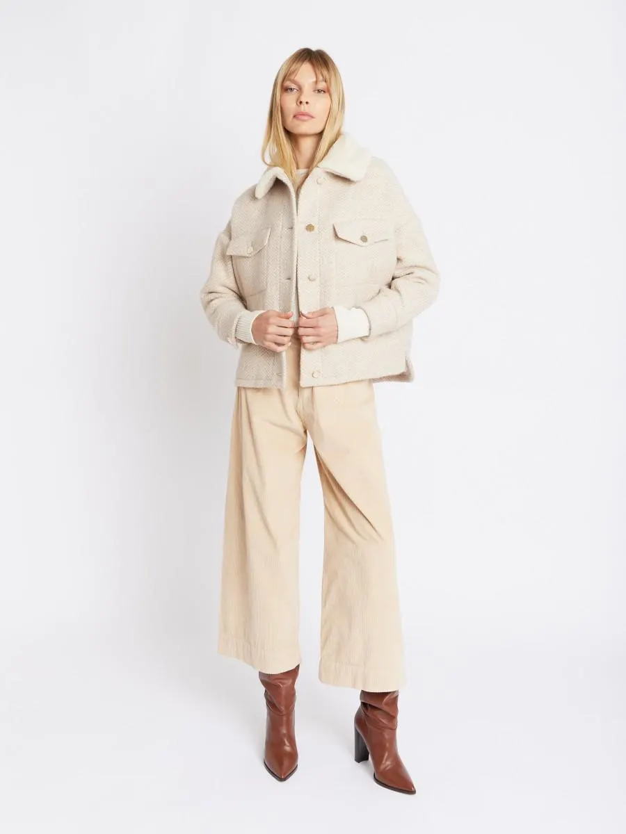 MIRANDA | Surchemise en laine beige