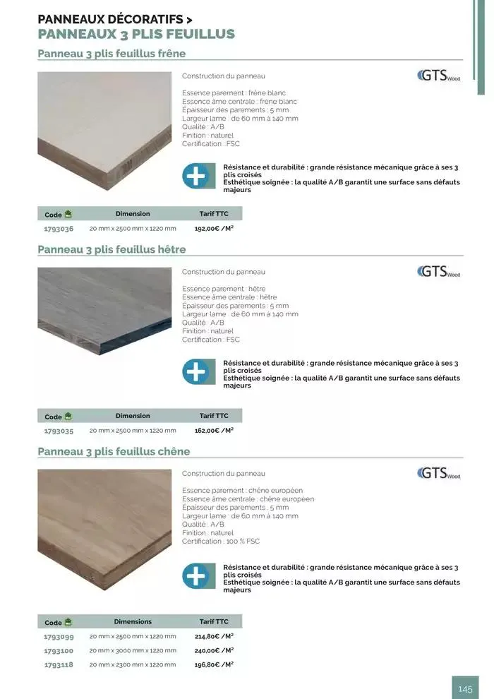 BOIS PANNEAUX 2025 2026 du 30 avril au 31 décembre 2026 - Catalogue page 145