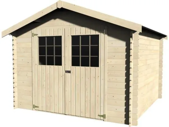 Abri Jardin Bois "flodovrak" - 8.88 M² - 2.98 X 2.98 X 2.32 M - 28 Mm -decor Et Jardin