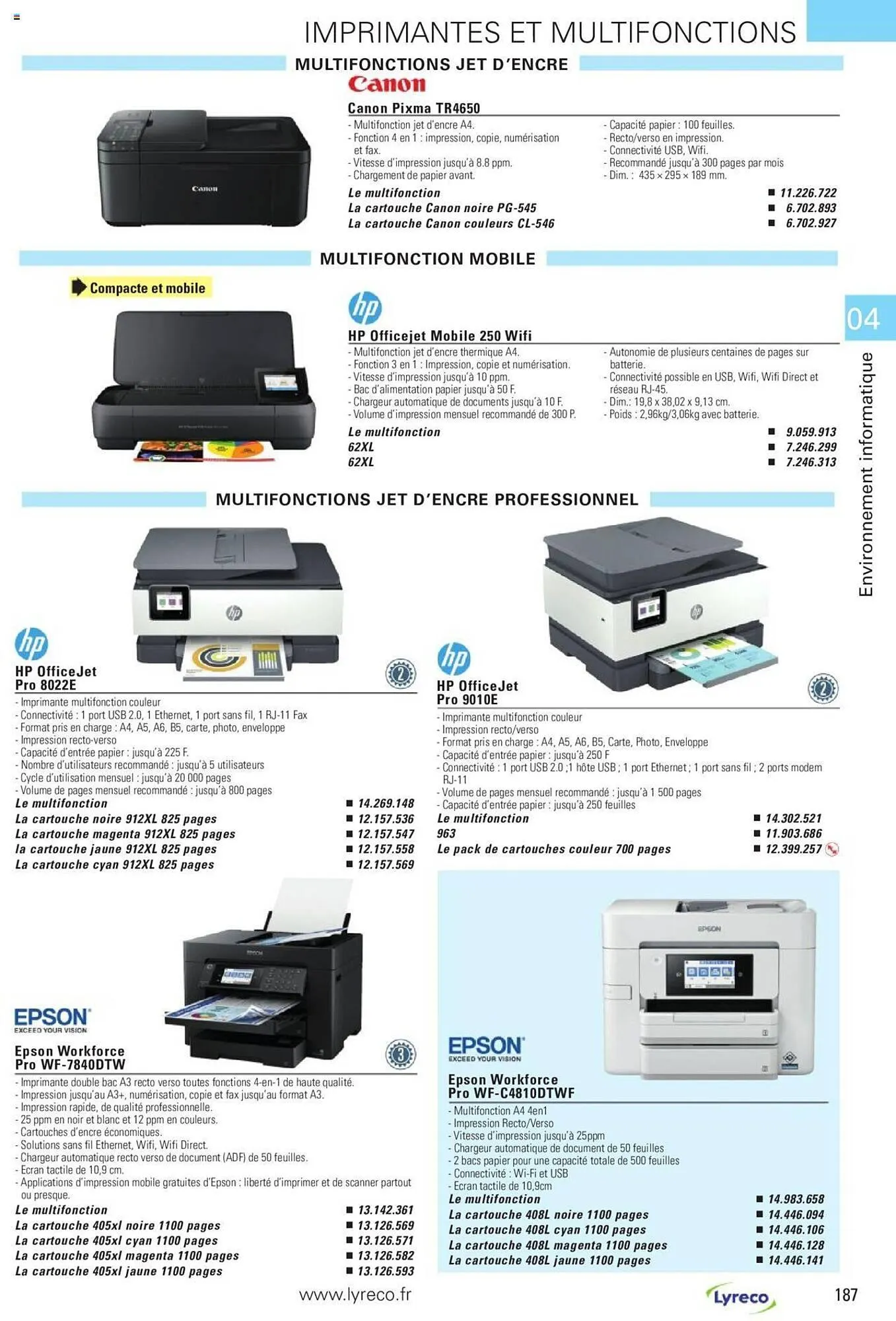 Catalogue Lyreco du 15 mai au 31 décembre 2023 - Catalogue page 187