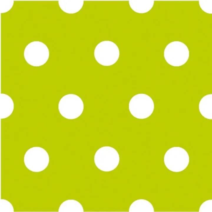 Lot de 16 serviettes intissé vert anis à pois 40 x 40 cm