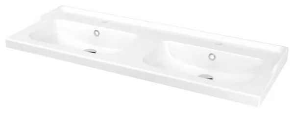 Plan double vasques à encastrer en céramique "Lana" L.120 x H.14 x P.45 cm - GoodHome