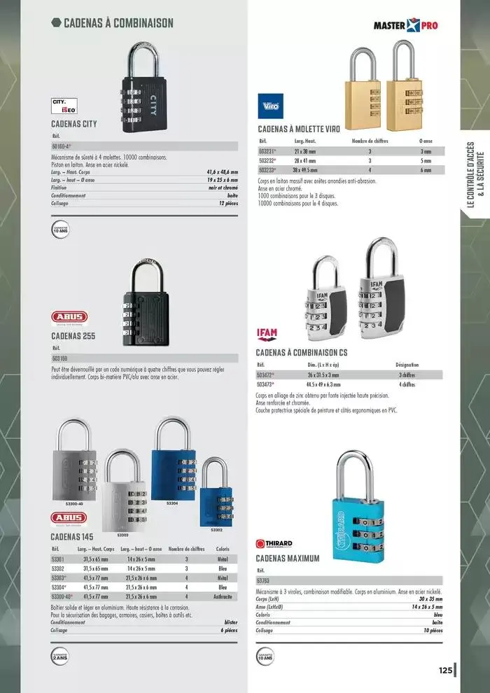 Guide Quincaillerie Serrurerie 2025 - 2026 du 1 avril au 1 avril 2026 - Catalogue page 127