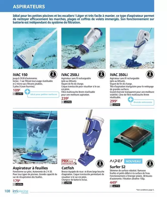 Les plaisir de l'eau Piscine,Spa,Arrosage du 10 mars au 31 décembre 2025 - Catalogue page 108