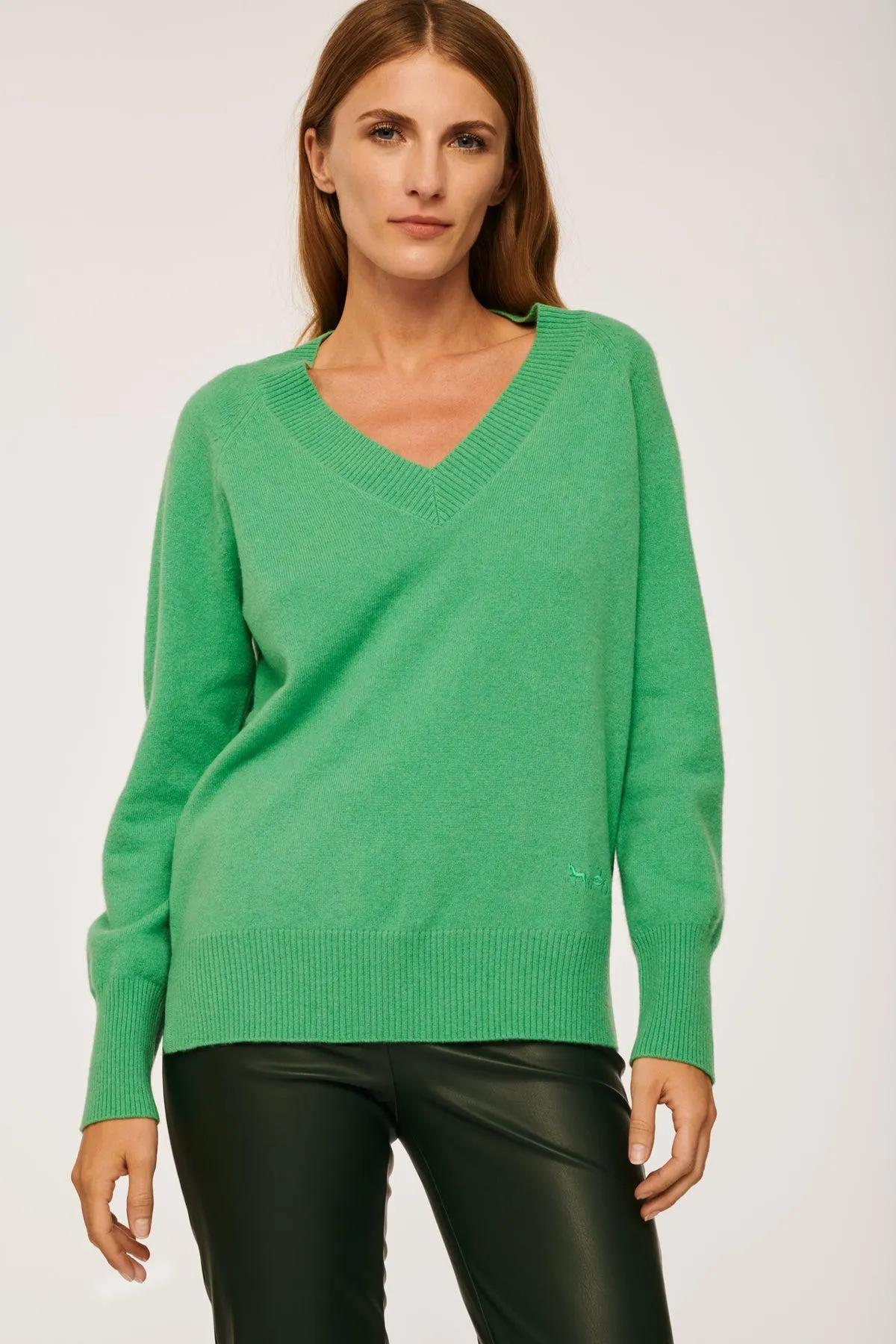 Pull col v en cachemire