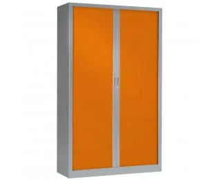 Armoire haute à rideaux monobloc L120 x H198 - PIERRE HENRY - Aluminium / Orange