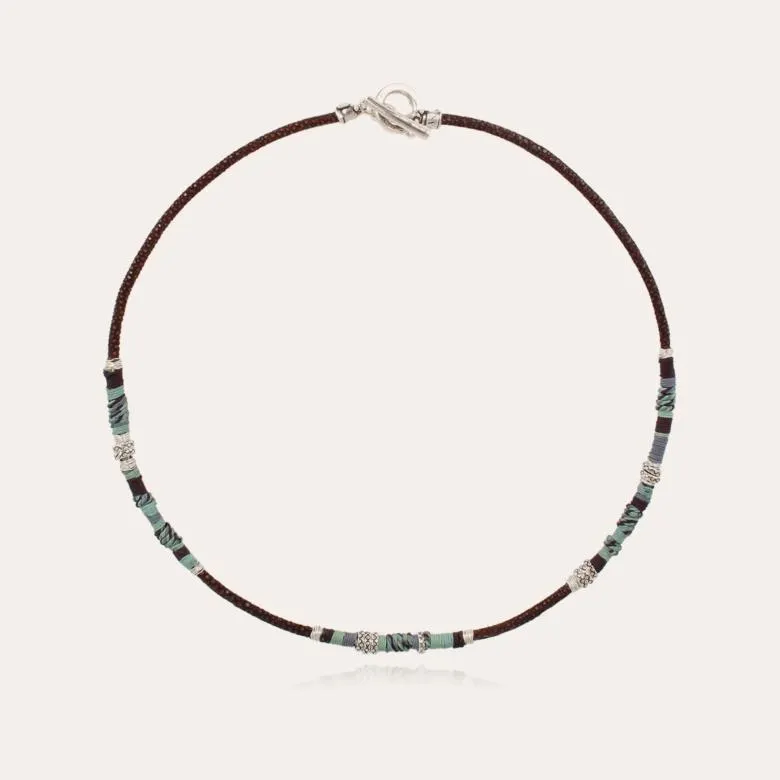 Marceau galuchat men necklace silver