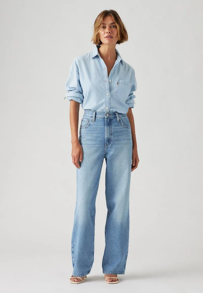 HIGH WAISTED STRAIGHT - Jean boyfriend - blue denim