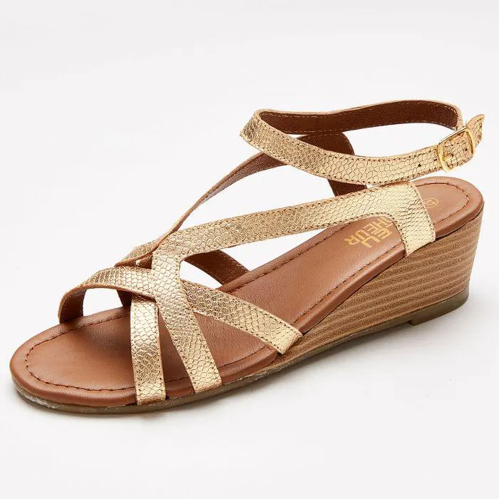 Sandales glamour bimatière