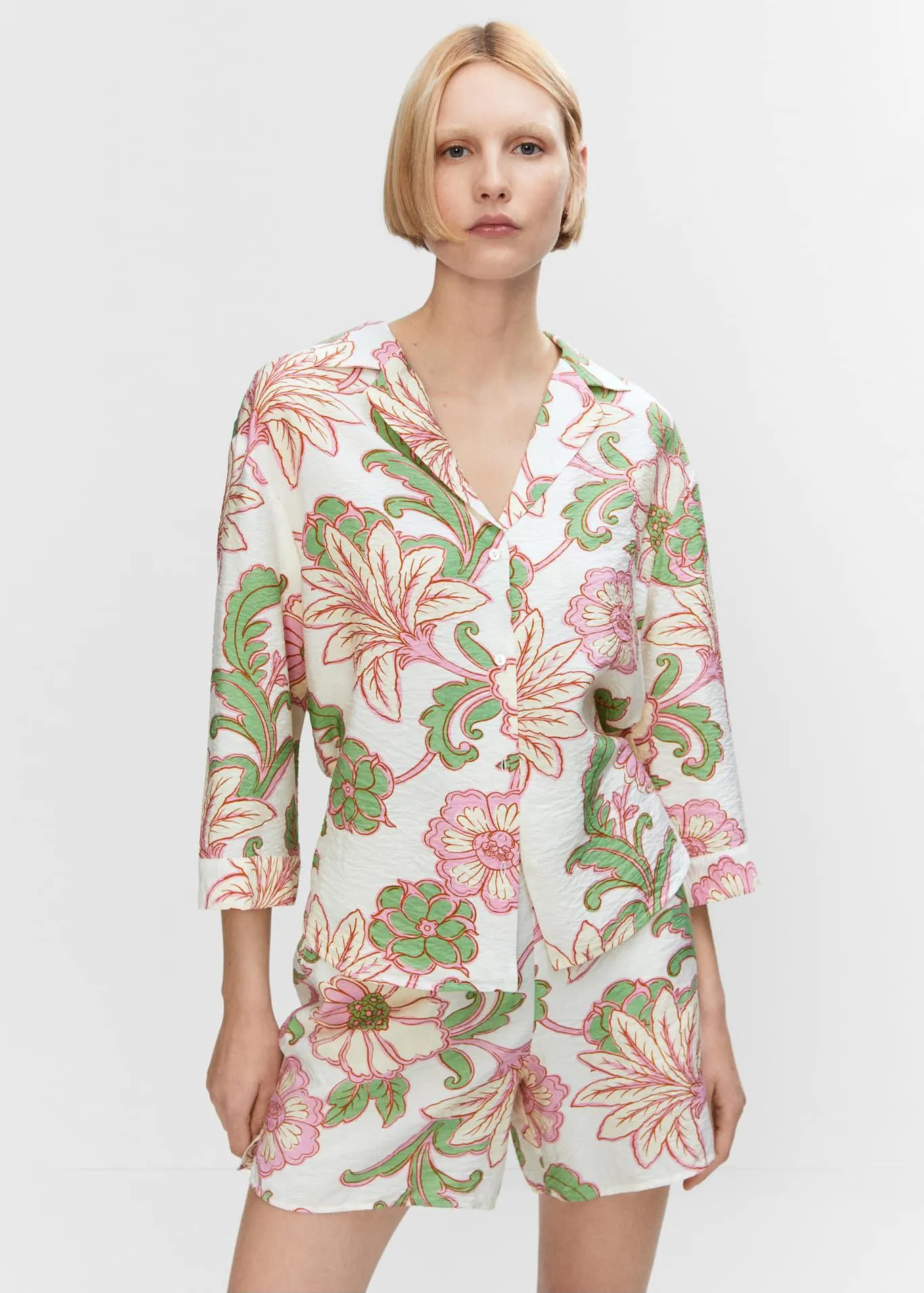 Chemise imprimée texturée