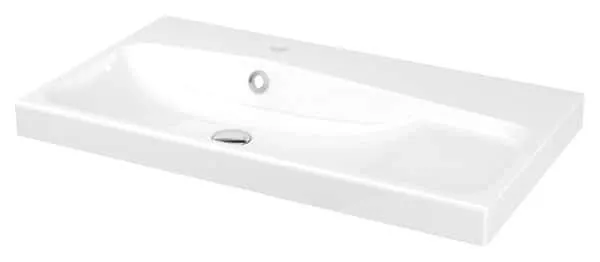 Plan vasque blanc à encastrer en résine Mila L.80 x H.12 x P.45 cm - GoodHome