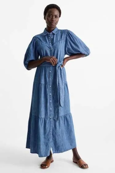 Denim shirt dress
