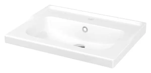 Plan vasque blanc à encastrer en céramique Lana L.60 x H.14 x P.45 cm - GoodHome