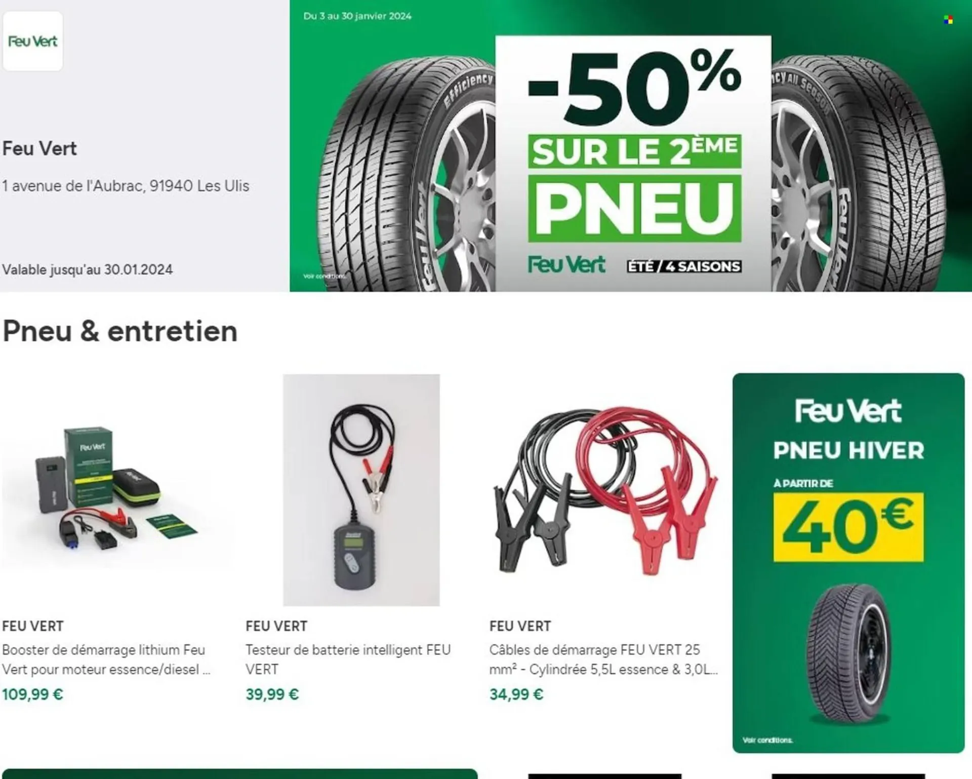 Catalogue Feu Vert du 24 janvier au 29 février 2024 - Catalogue page 