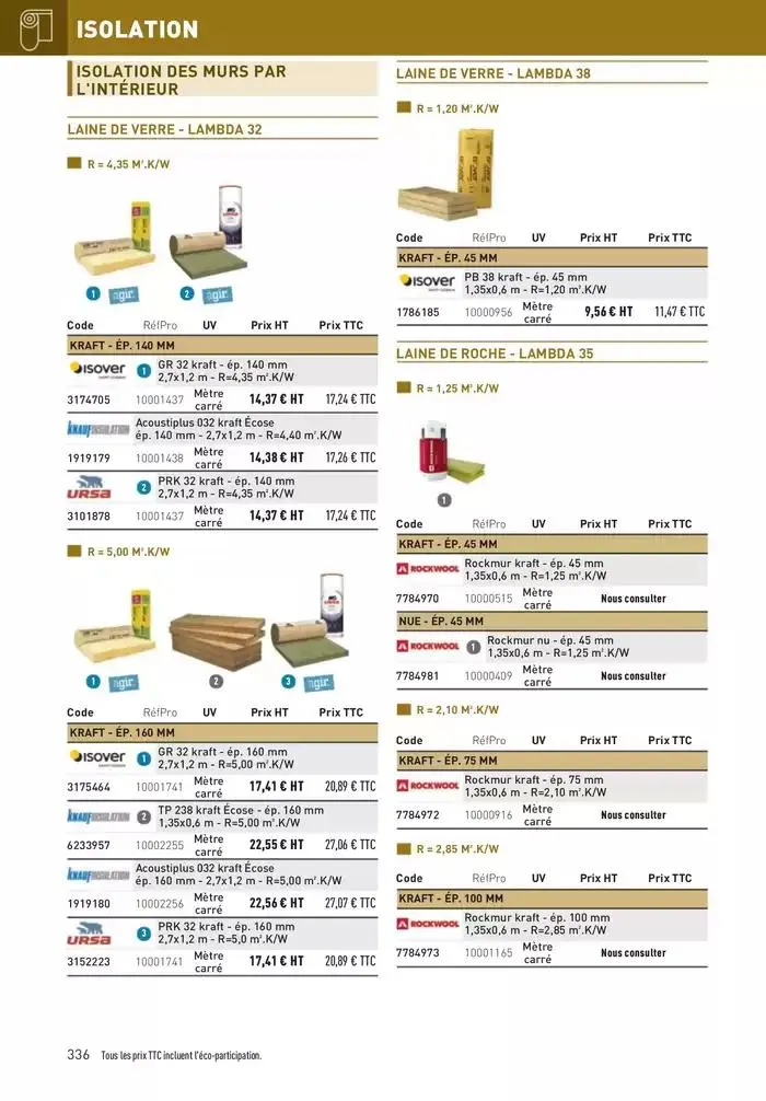 Matériaux 2025 du 1 janvier au 31 décembre 2025 - Catalogue page 336