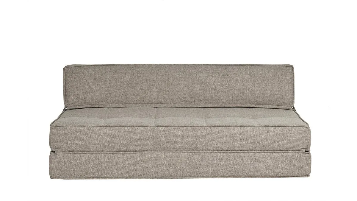 Chauffeuse 2 places convertible en tissu taupe KATY