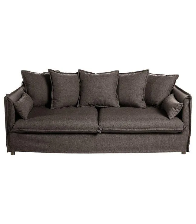 CANAPE ODILON LIN 3 PLACES GRIS FONCE