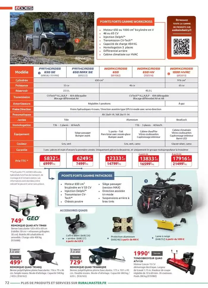 Motoculture et remorques du 1 mars au 31 mai 2025 - Catalogue page 72