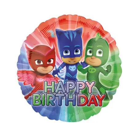 Ballon aluminium Pyjamasques Happy Birthday 43 cm
