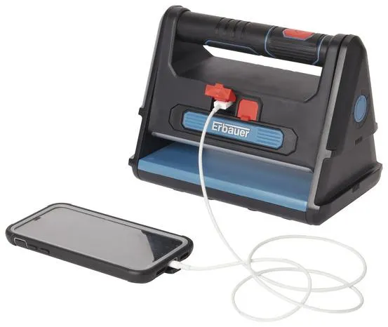 Projecteur de chantier rechargeable + USB - 20W, 2000LM - Erbauer