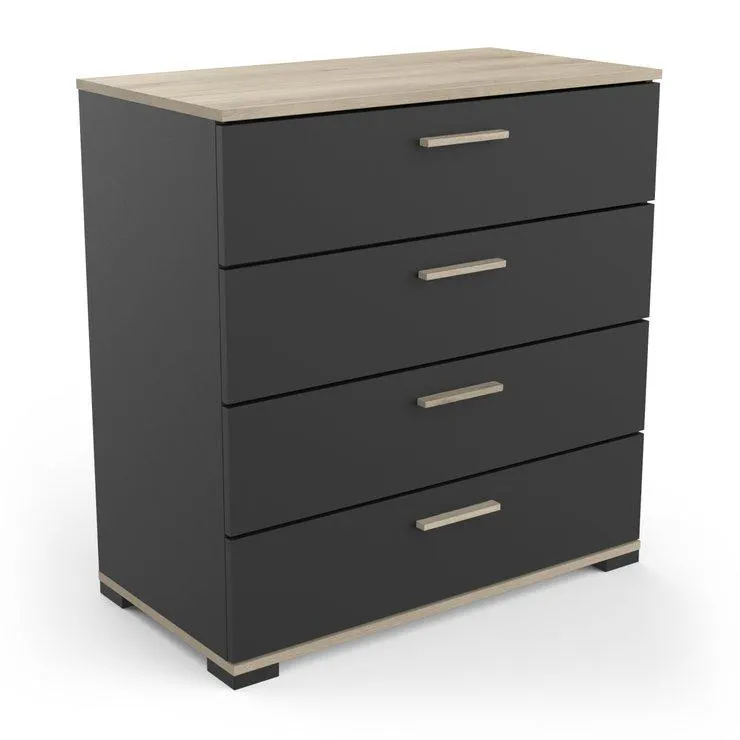 COMMODE 4 TIROIRS IZZY CHENE NOIR