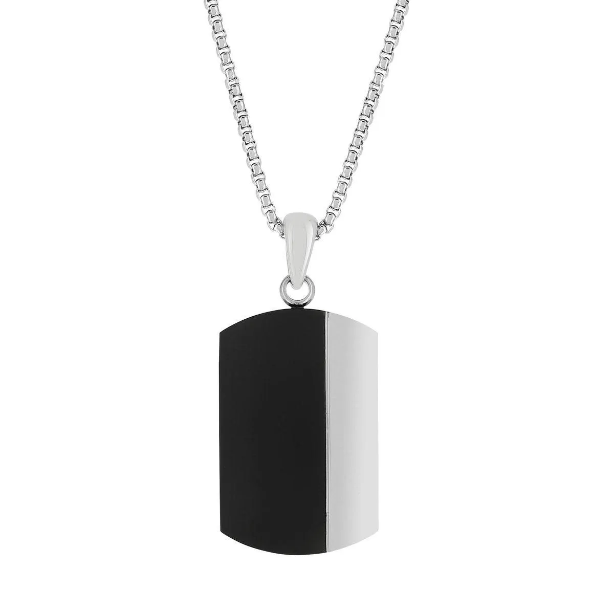 Collier acier plaque noire 55 cm