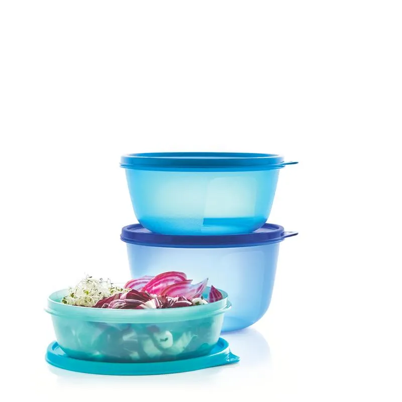 Set de 3 bols 1 l, 1,5 l, 2 l Trois bols pour préparer, garder au frais et servir !