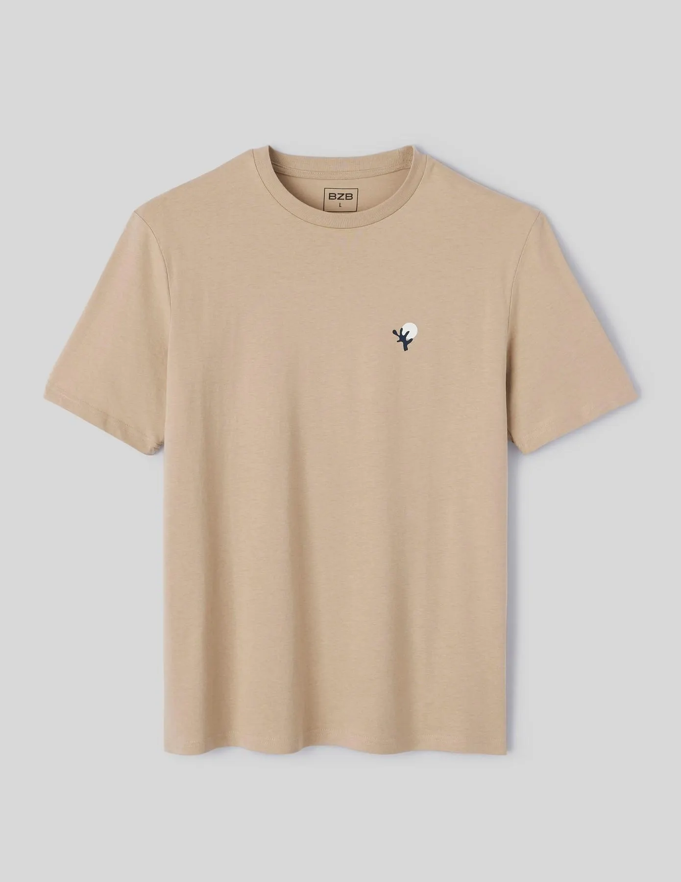 T-shirt broderie poitrine - Beige