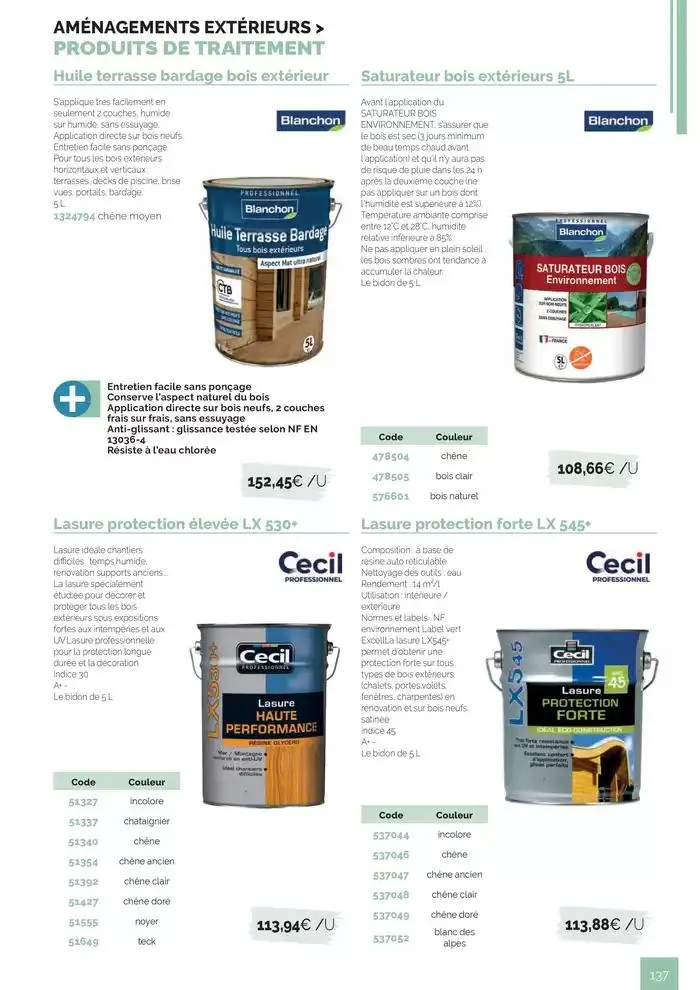BOIS PANNEAUX 2025 2026 du 30 avril au 31 décembre 2026 - Catalogue page 137