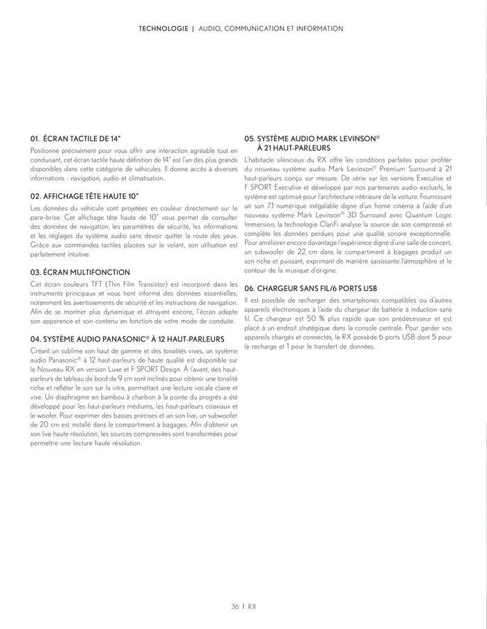 Lexus NOUVEAU RX du 24 juin au 28 février 2025 - Catalogue page 36