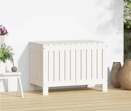 Coffre de rangement de jardin bois 17 litres blanc Proloisirs